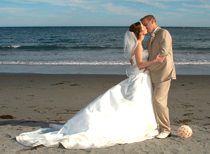 Bride and Groom on beach