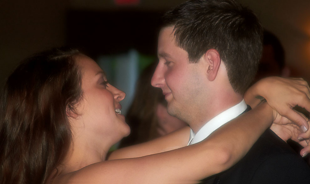 photo of bride and groom dancing at their wedding reception in NH