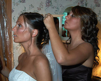 Bride preparing for Wedding Ceremony